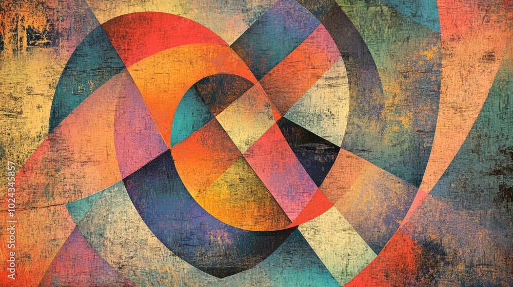 Poster abstract hand drawn geometric patterns create a textured art wallpaper design