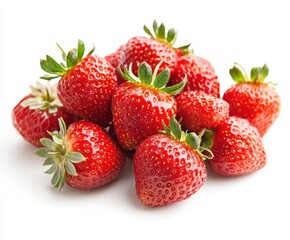 Bunch of strawberries isolated on the white background