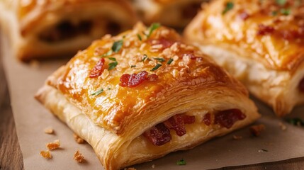 Cheesy Bacon Pastry Snack