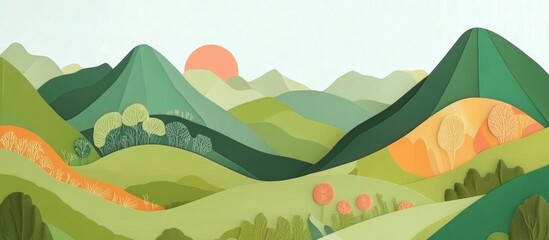 Bright Green Mountains In The Summer