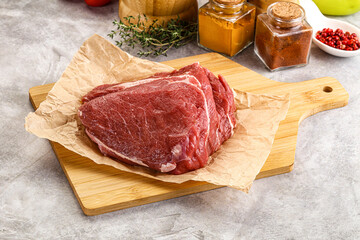 Raw beef piece for cooking