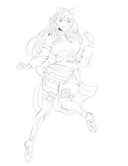 Fantasy anime girl with yellow hair