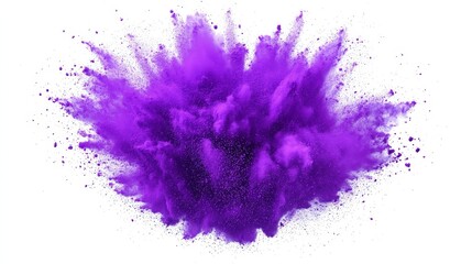 Fototapeta premium bright purple paint color powder festival explosion burst isolated white background 