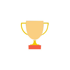 Trophy cup icon. Flat illustration.