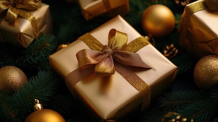 The Golden Gift Wrapped Present
