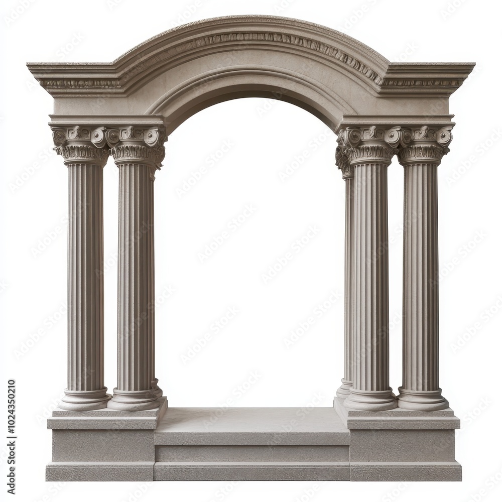 Aufkleber A classical architectural archway with columns, showcasing ornate design and structure.