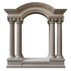 Obraz premium A classical architectural archway with columns, showcasing ornate design and structure.