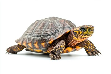Fototapeta premium common box turtle, isolated on white