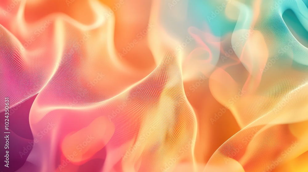 Poster Abstract geometric texture featuring a modern blurred background with gradient effects wave patterns and a fantasy theme suitable for textile ornament or advertising design