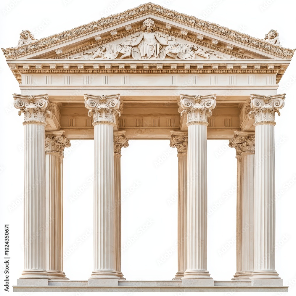 Aufkleber a classical architectural structure featuring columns and intricate detailing.