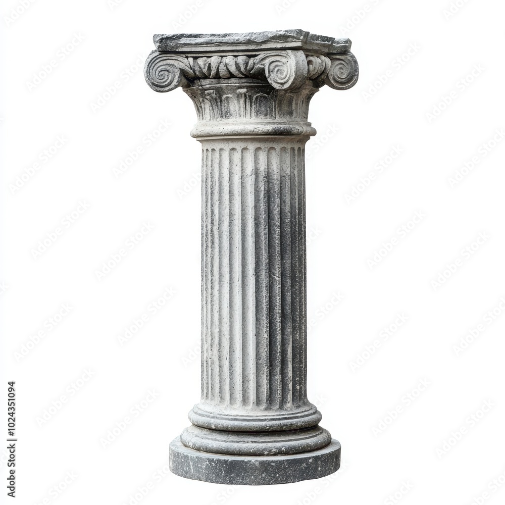 Poster a classical column showcasing intricate design and architectural style.
