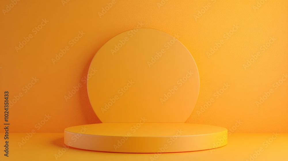 Poster 3d rendering of a blank yellow orange abstract minimal backdrop suitable for advertising design cosm