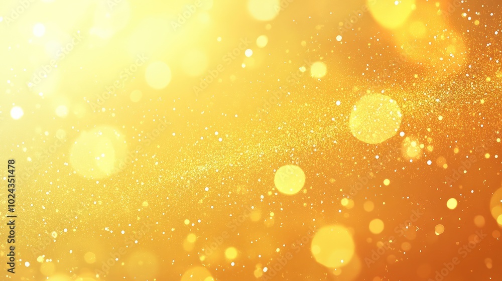 Poster Abstract Gold Blurred Background With Radiance And Glare Light Bokeh Shine Glitter Copy Space Premium Golden Abstract Design With Sparking Lights