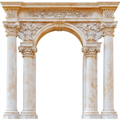 Obraz premium A classical marble archway with decorative columns and intricate carvings.