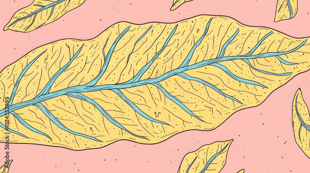 Poster close up of a yellow veined dry leaf background offering design space for text suitable for wallpape