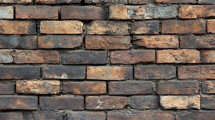 Obraz premium Weathered Brick Wall with Irregular Mortar Joints