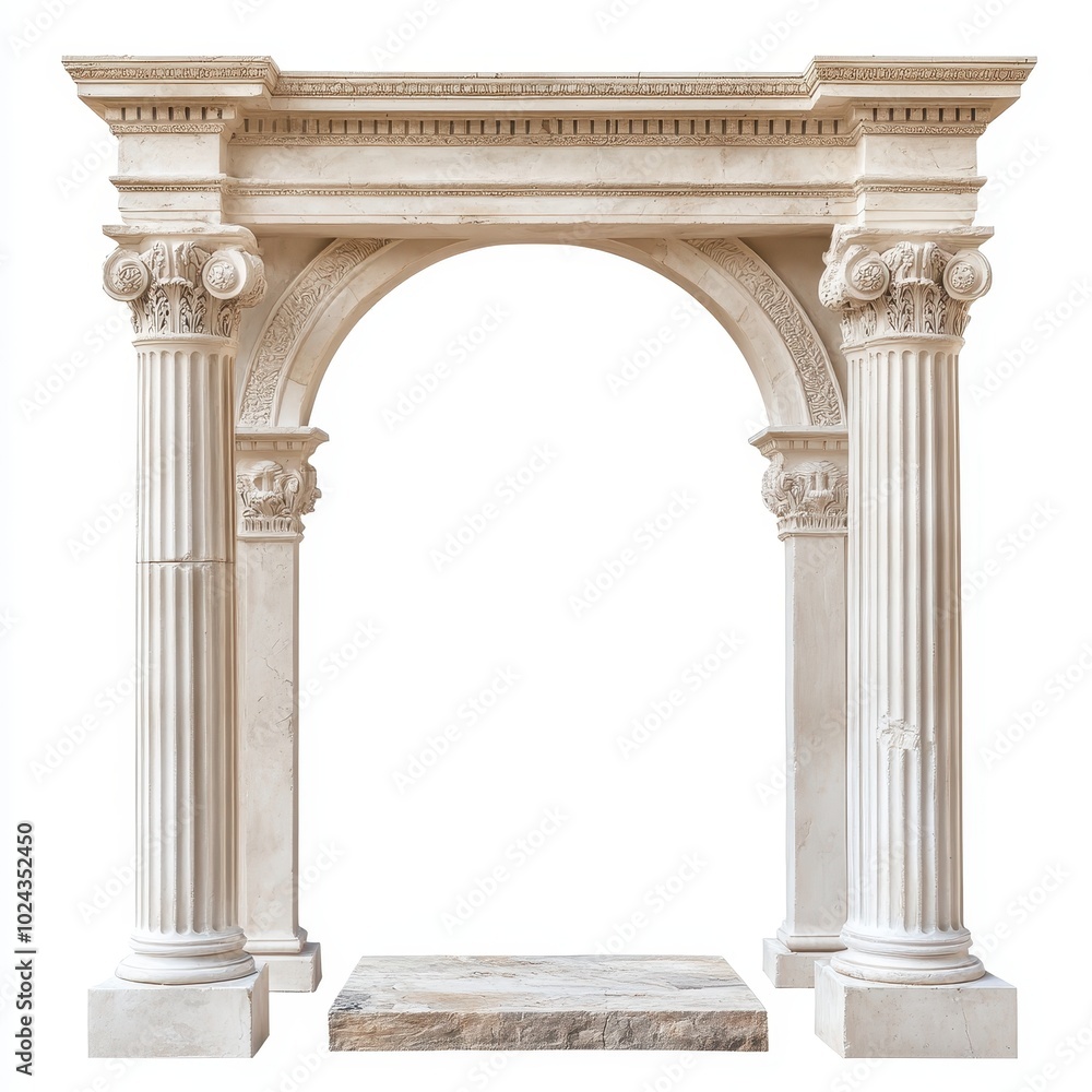 Poster a classical stone archway with decorative columns and a flat base.