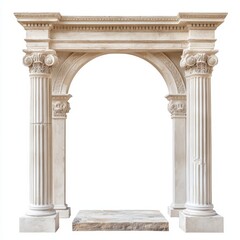Obraz premium A classical stone archway with decorative columns and a flat base.