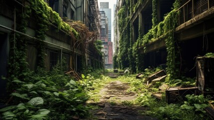 Overgrown Cityscape: Nature Reclaims the Urban Jungle