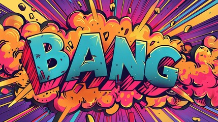 Colorful Comic Book Style "Bang" Explosion