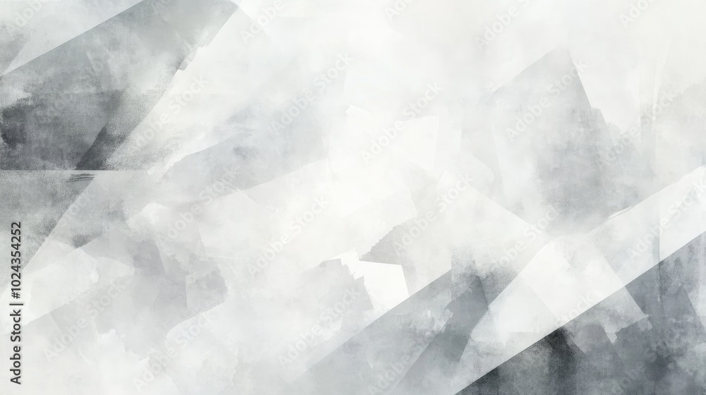 Aufkleber Abstract painting with overlapping gray and white layers Modern wallpaper design element featuring empty space for images or text