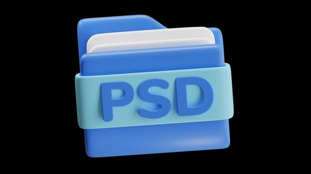 3D Animation of Psd Folder | Alpha Channel
