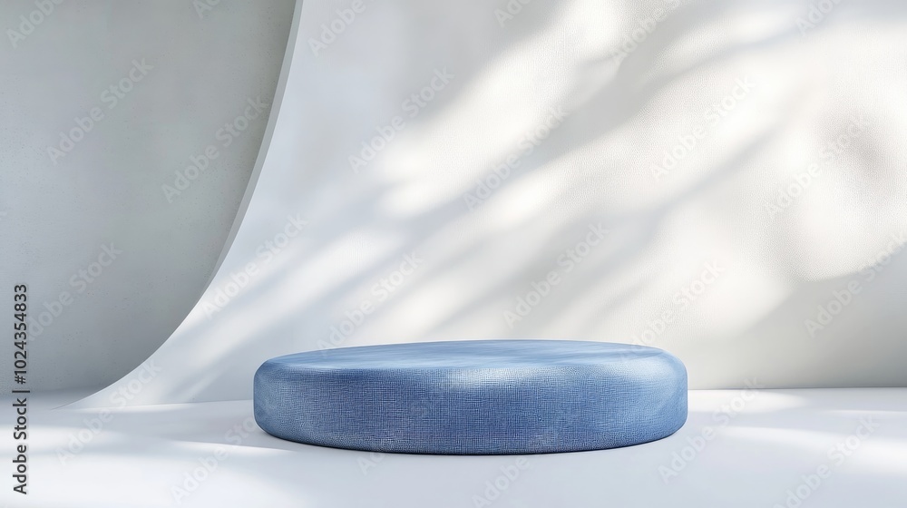 Poster 3d rendered abstract background featuring a blue podium on a white surface