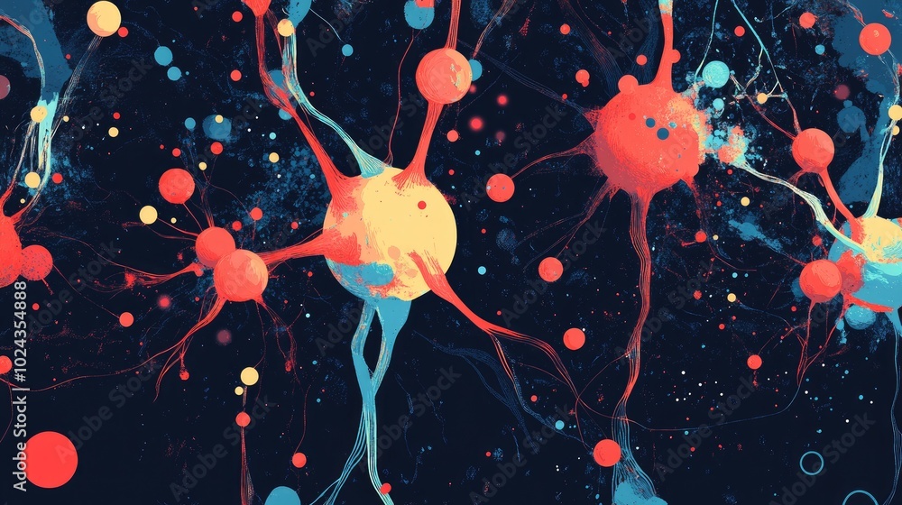 Leinwandbilder advanced technology neural networks for optimal organic neurons synapses ai generated image backgrou