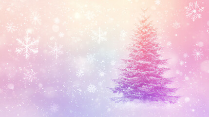 Christmas tree on a pastel background