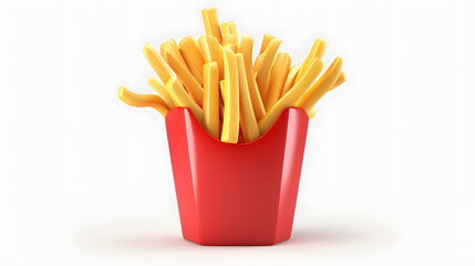 French Fries Icon delicious food Cute 3D
