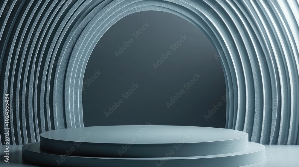 Poster abstract geometric podium for product showcasing 3d rendering