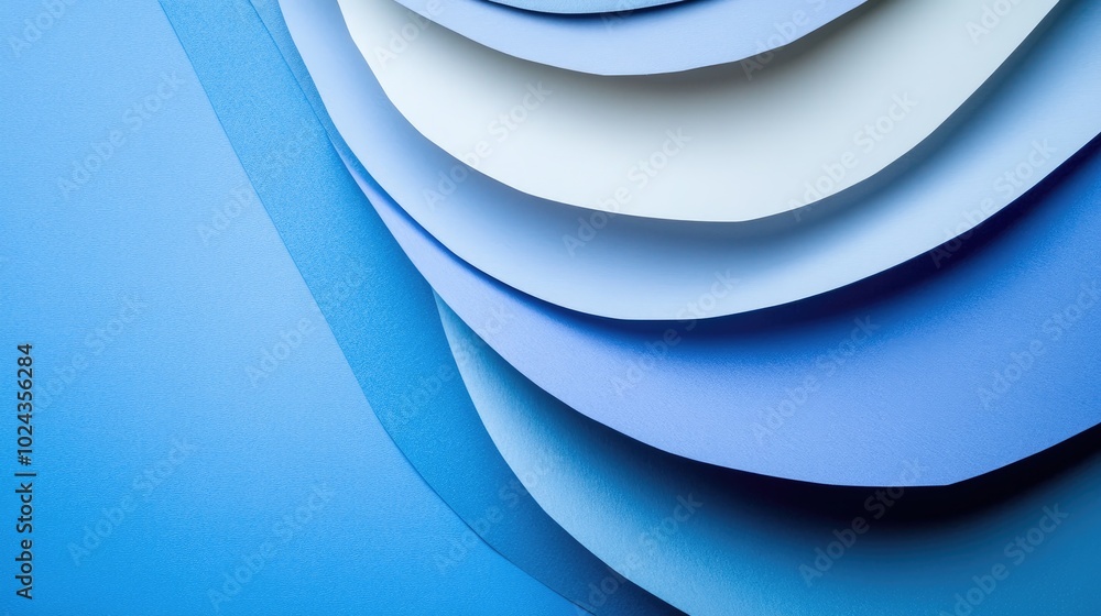 Poster Abstract stacked paper with a blue gradient background