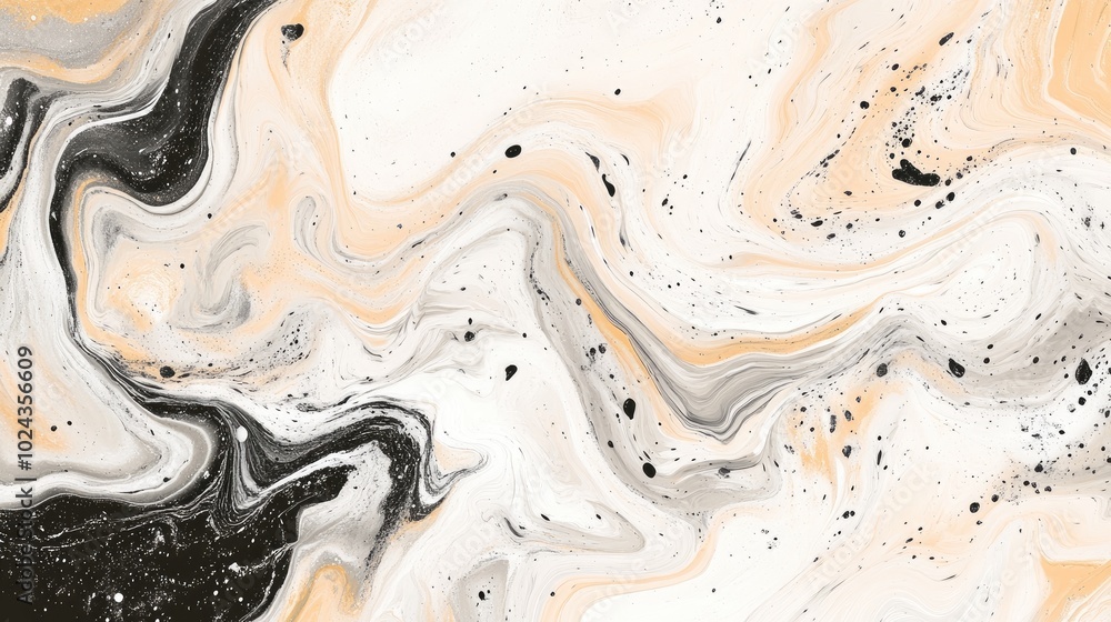 Poster Abstract Light And Dark Marble Texture White And Beige Marble Background Modern Digital Marbling Pattern Unique Texture Of Marble And Paint Formed By The Flow Of Various Liquids