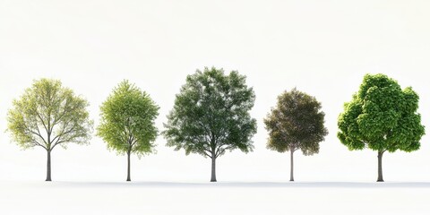 Obraz premium High definition collection Tree isolated on a white background