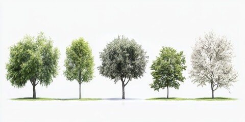 High definition collection Tree isolated on a white background