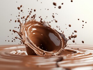 Hot chocolate splash in spiral shape with clipping path,3d rendering