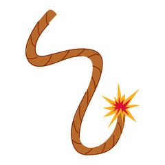 pyrotechnics dynamite fuse cartoon. flammable volatile, spark trigger, safety cord pyrotechnics dynamite fuse sign. isolated symbol vector illustration
