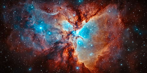 Space galaxy cloud nebula background. Starry night cosmos supernova wallpaper. 