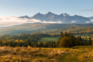 Fog and Golden Sunrise Over Tatra Mountains’ Autumn Beauty