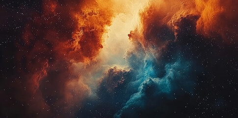Space nebula and galaxy colorful astronomy science background. 