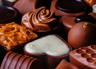 chocolate candies in a box