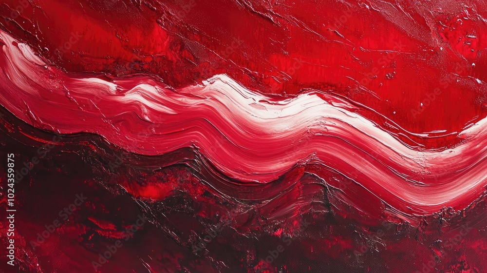 Poster abstract red wave artwork