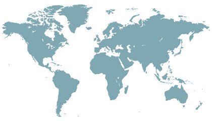 World map. Grey modern vector map. Silhouette map.