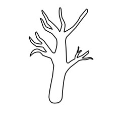 Dry Tree Trunk Outline 