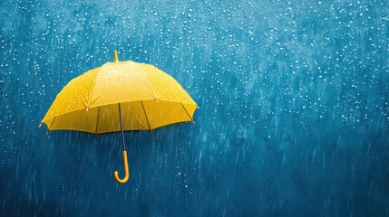 Yellow Umbrella in the Rain