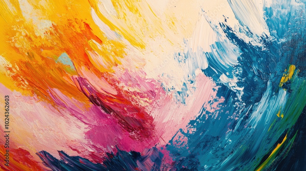 Poster abstract artistic background created with oil paint on canvas featuring dynamic brushstrokes ideal f
