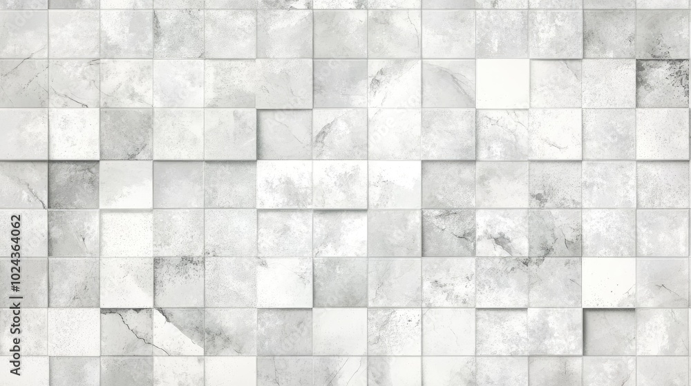 Aufkleber Abstract Design For Background Backdrop Wallpaper Illustration Pattern Or Texture Gray And White Random Mosaic Tile Pattern Grunge Retro Vintage Distressed Artistic Style