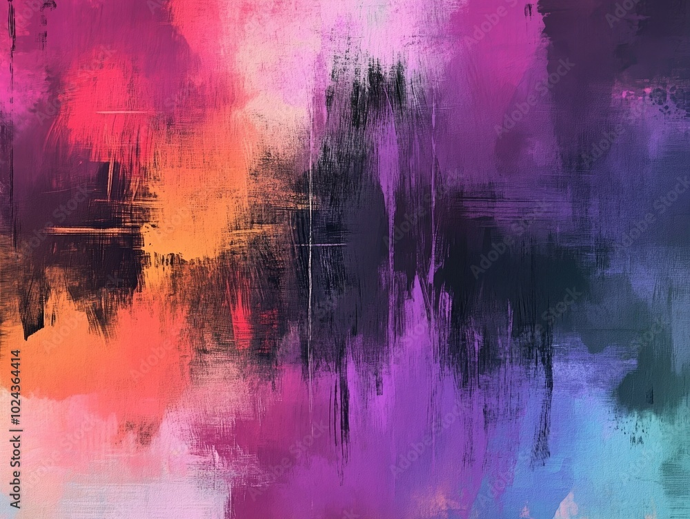 Aufkleber abstract digital artwork featuring a fantasy themed sketch layout with vibrant stain effects