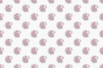Flower Plant Seamless Pattern Beautiful Soft Color Modern Simple Cactus PNG Transparent Background
