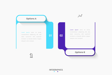 Vector Infographic label design template with icons and 2 options or steps. Can be used for process diagram, presentations, workflow layout, banner, flow chart, info graph.